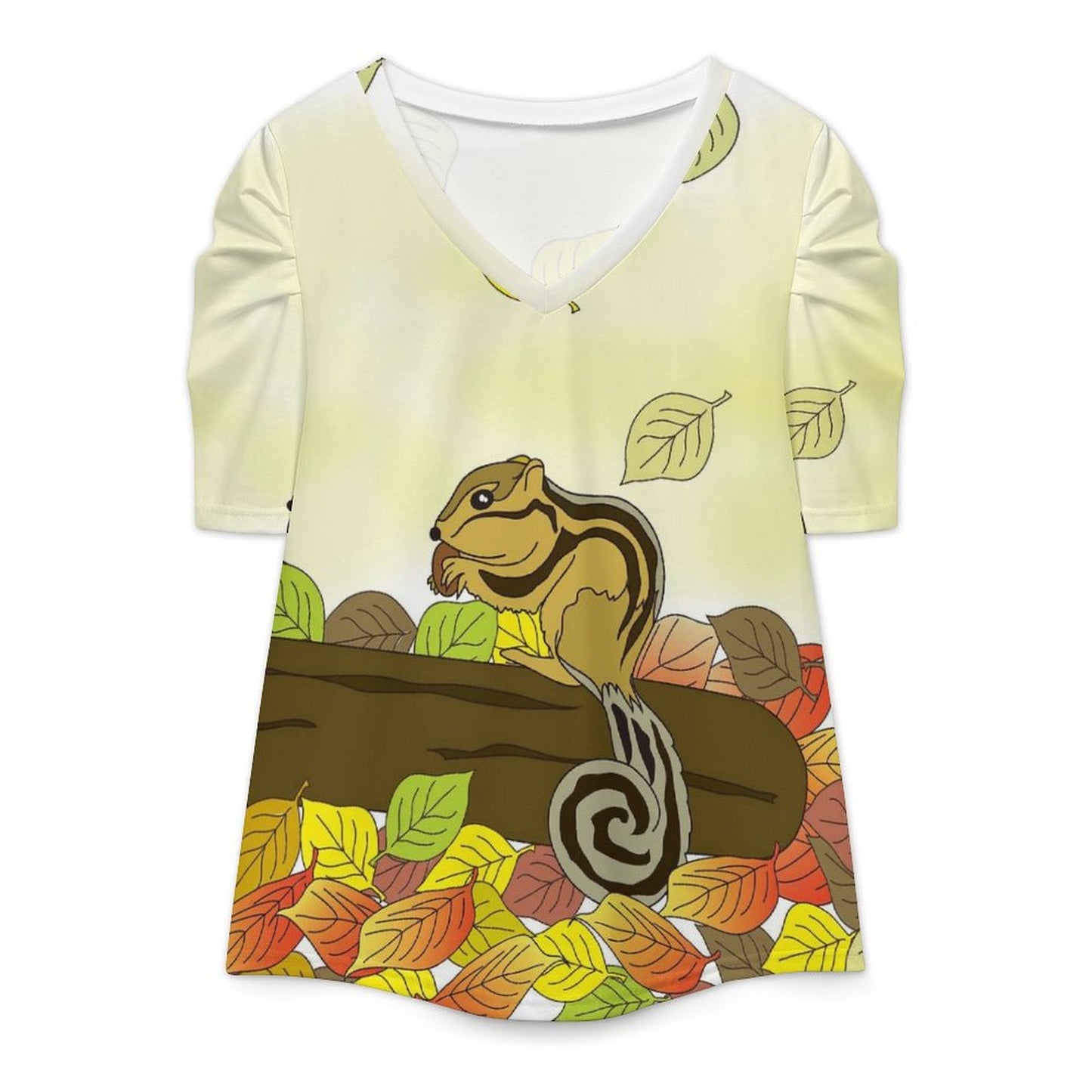 Custom Puff Sleeve Top for Women | Personalized Blouse with Photo