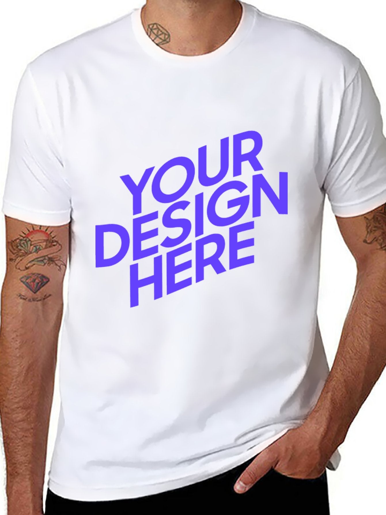Personalized Custom Double-sided Print Womens / Ladies Cotton short-sleeved T-shirt with Text & Graphic Design