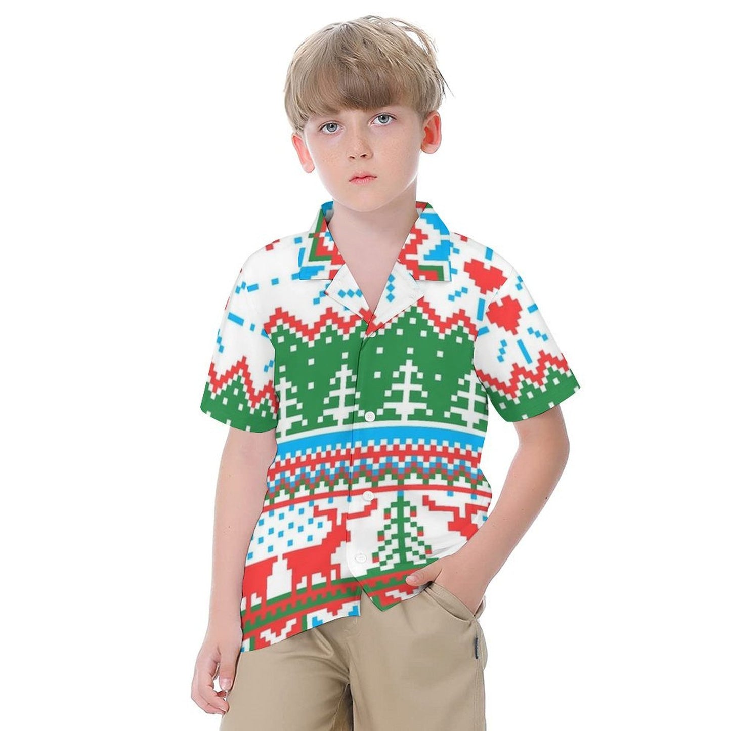 Custom Kids Cotton Shirt | Personalized All-Over-Print Camp Shirt