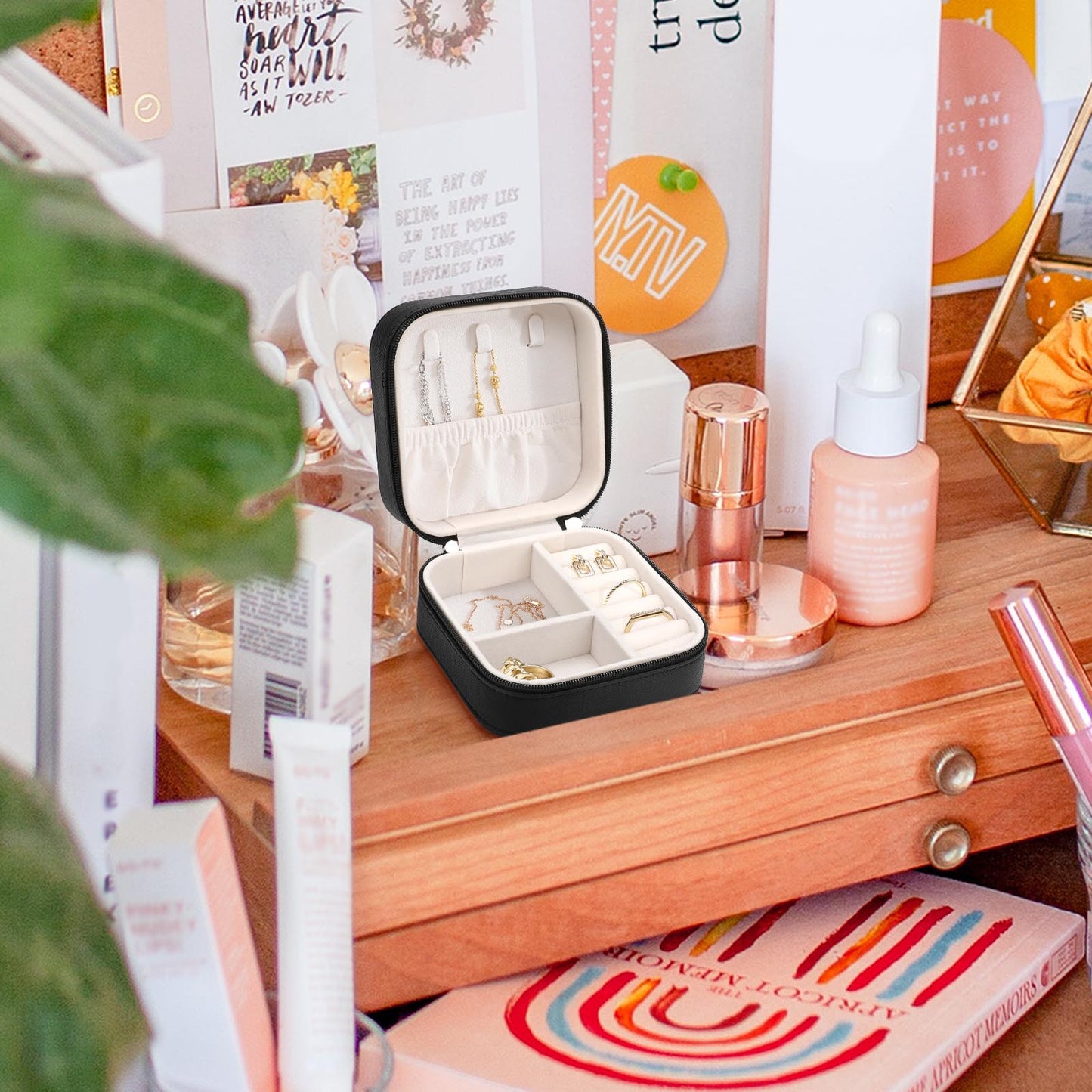 Personalized Jewelry Travel Case | Custom PU Leather Box for Her