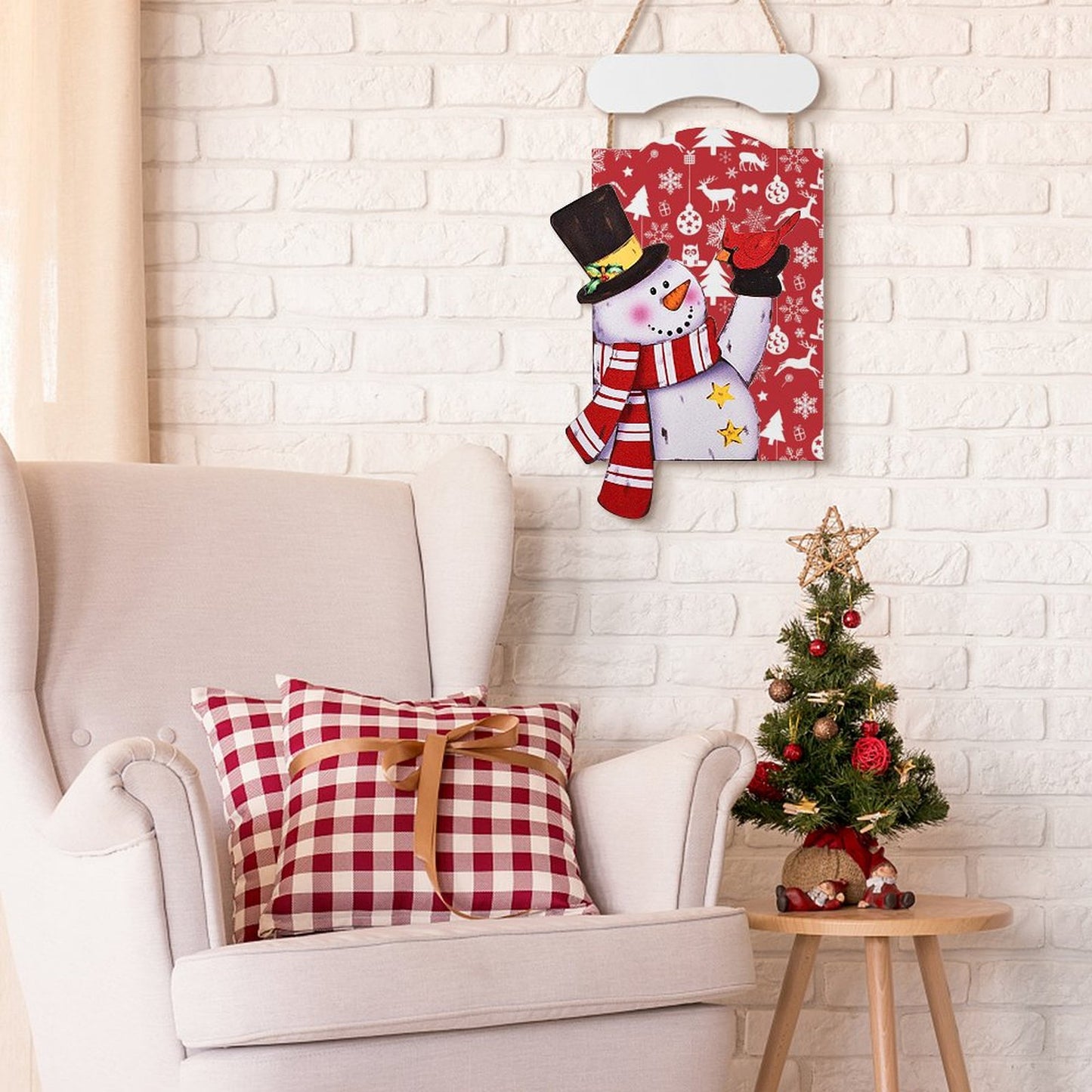 Your Photo as Custom Wooden Christmas Wall Art | A Rustic Holiday Scene