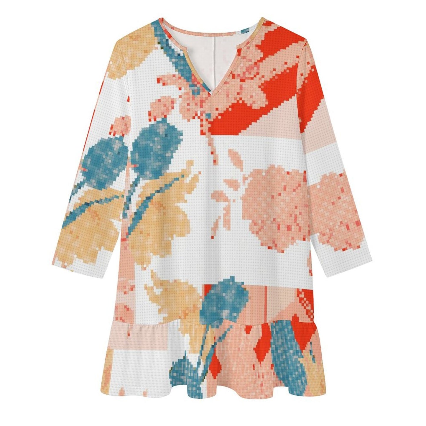 Custom V-Neck Ruffle Dress | Personalized Photo Gift for Her