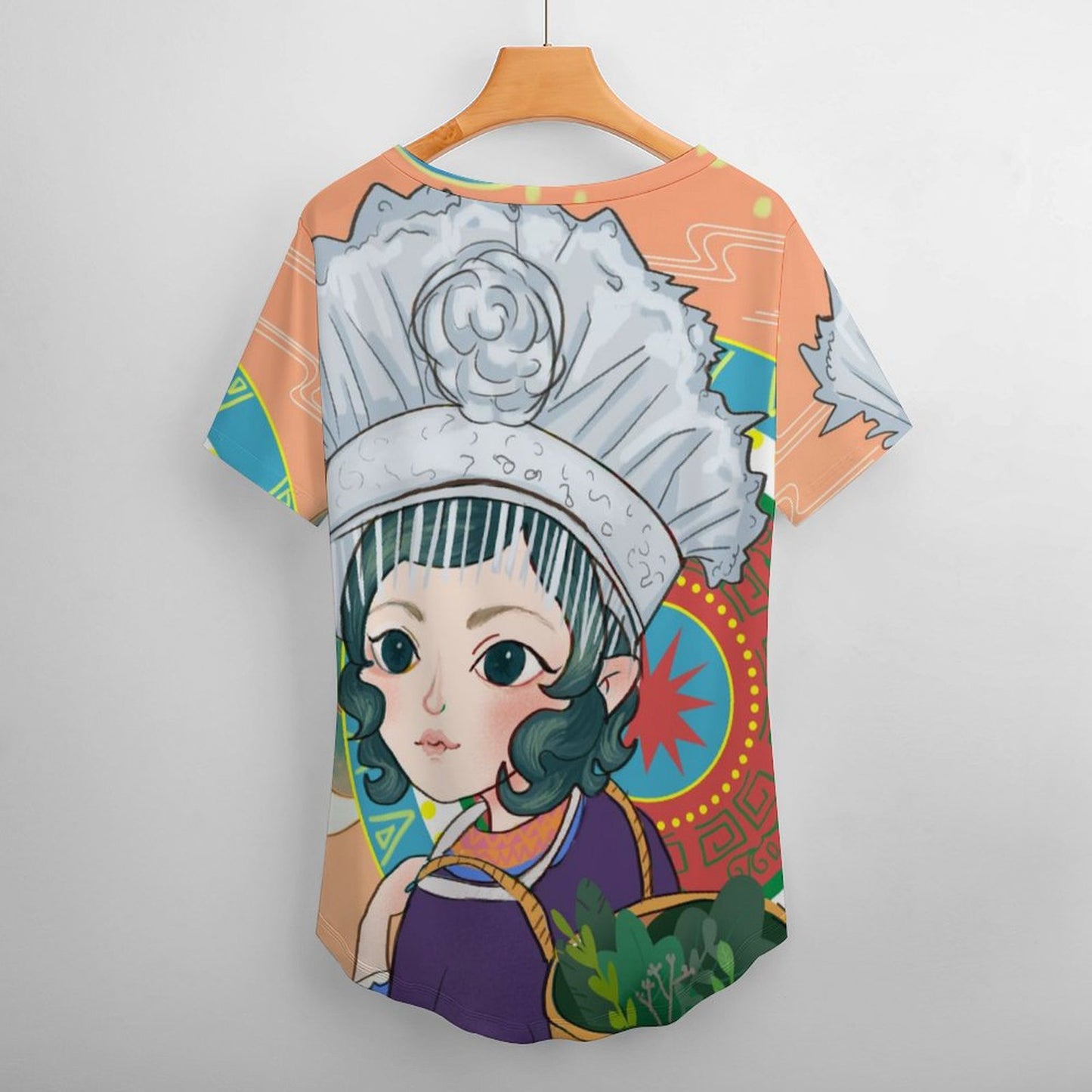 Custom V-Neck T-Shirt with Photo | Personalized Ice Silk Tee for Women