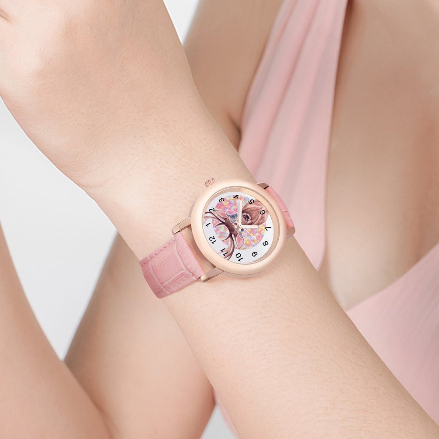 Custom Ladies Leather Watch | Personalized Wristwatch for Her