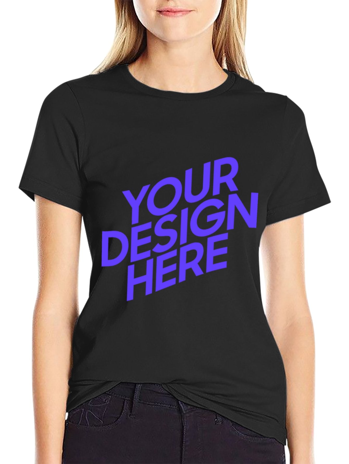 Personalized Custom Double-sided Print Womens / Ladies Cotton short-sleeved T-shirt with Text & Graphic Design