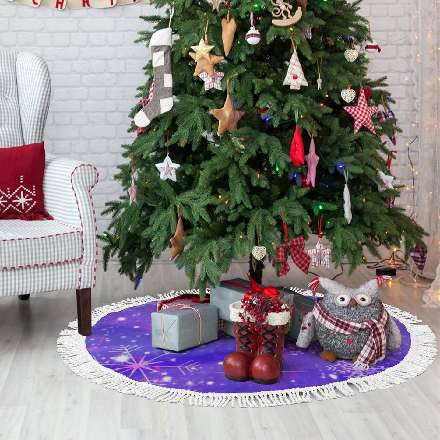 Design a Custom Reversible Tree Skirt | Tasseled & Waterproof