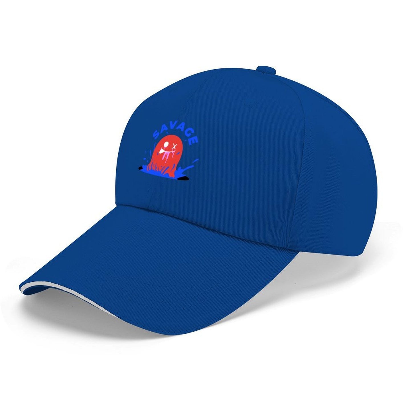 Custom Sandwich Brim Baseball Cap with Heat Transfer Print