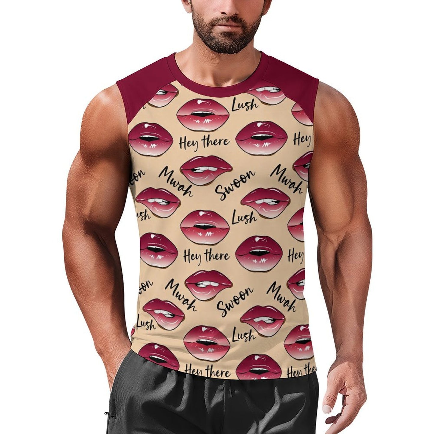 Custom Printed Color-Block Raglan Muscle Tee