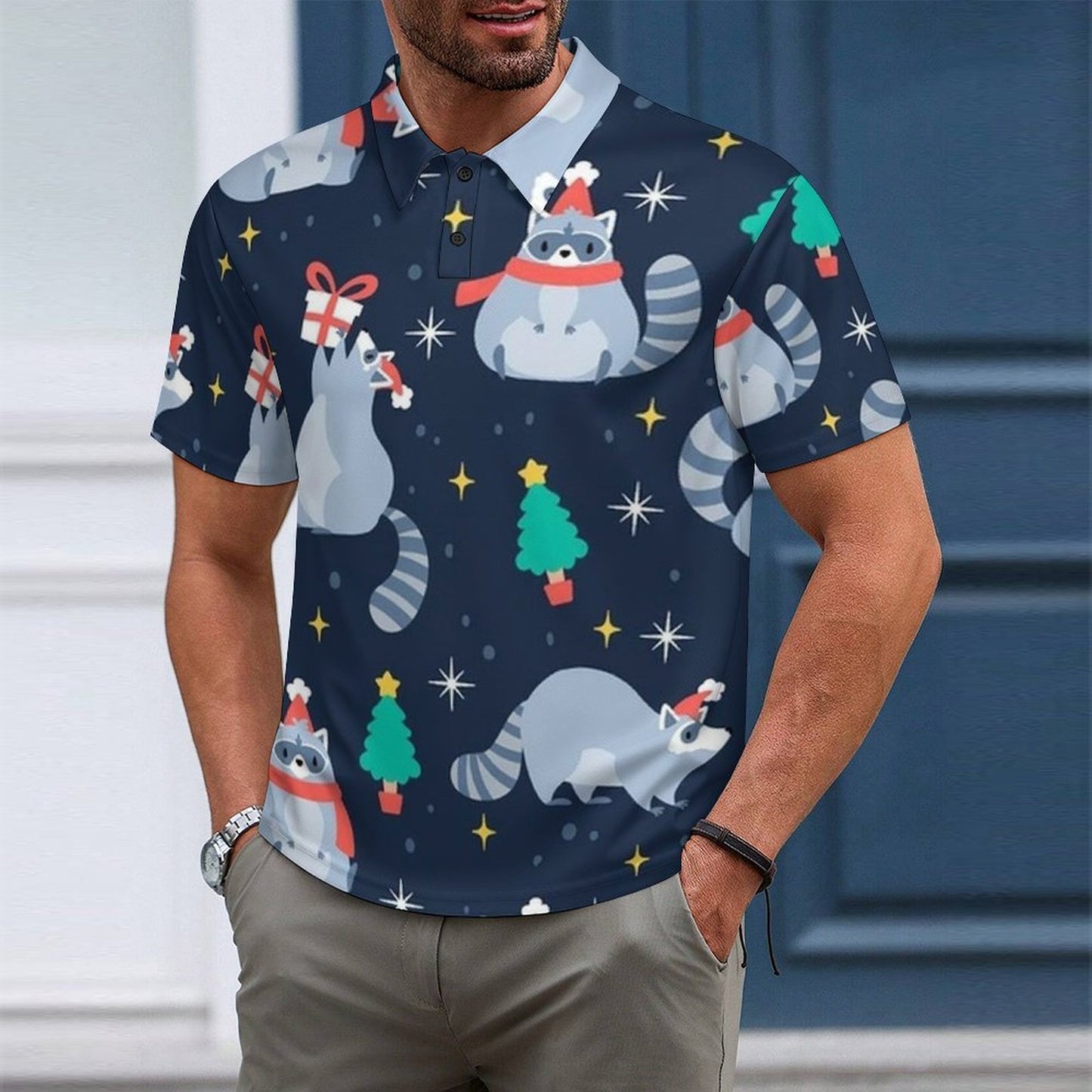 Custom Men's Pique Polo Shirt | Personalized All-Over Print Top