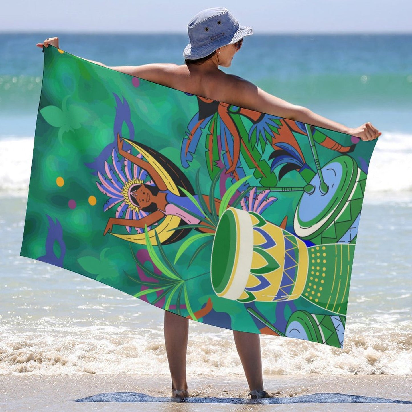 Personalized Large Beach Towel | Custom Photo Terry Cloth Bath Towel