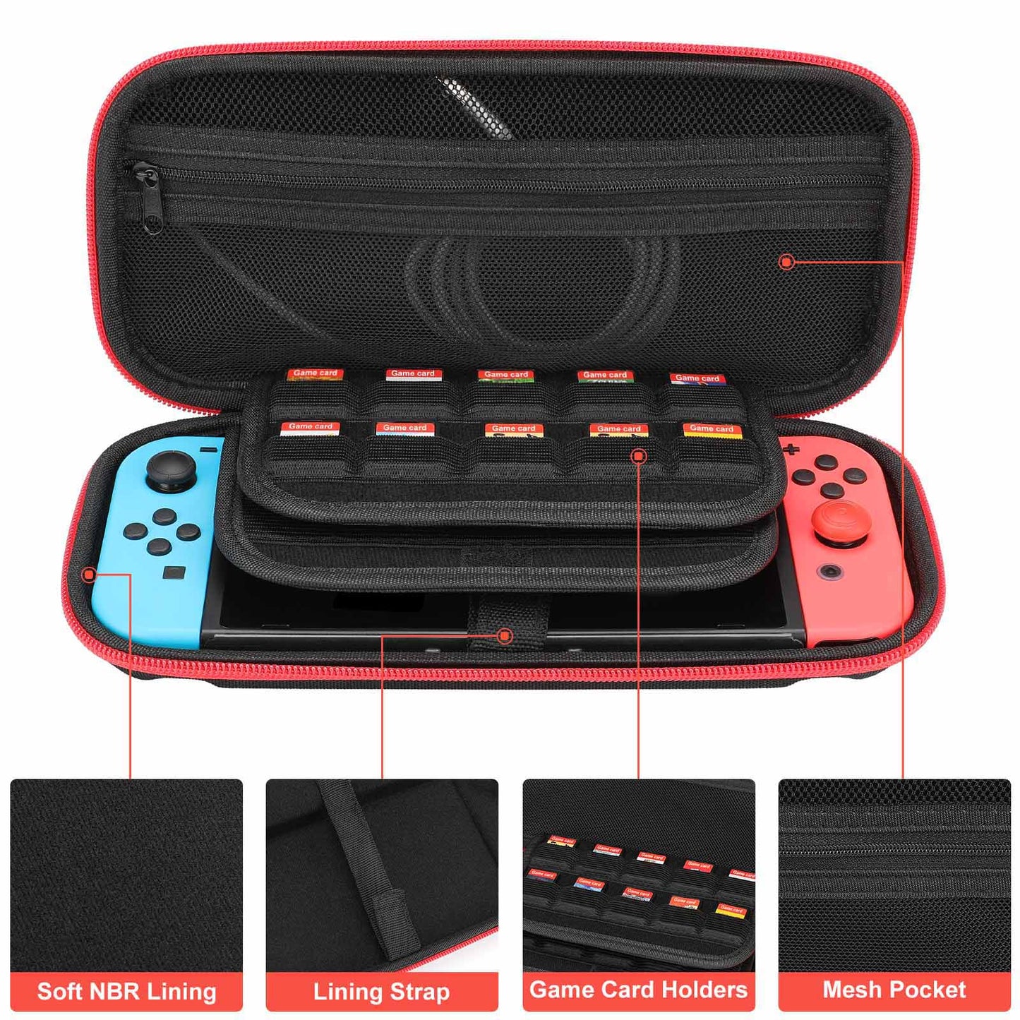 Custom Switch Carrying Case | Protective EVA Shell & 20-Game Holder