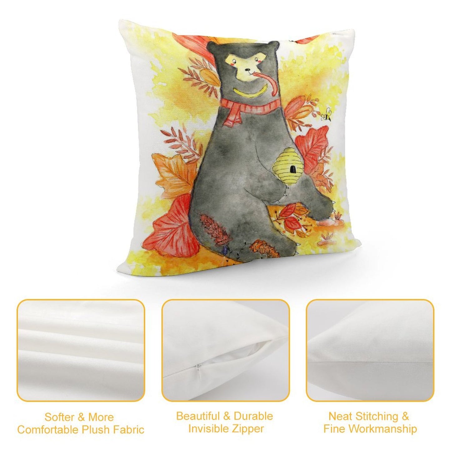 Custom Photo Pillow Cover 18x18 | Personalized Plush Cushion Case