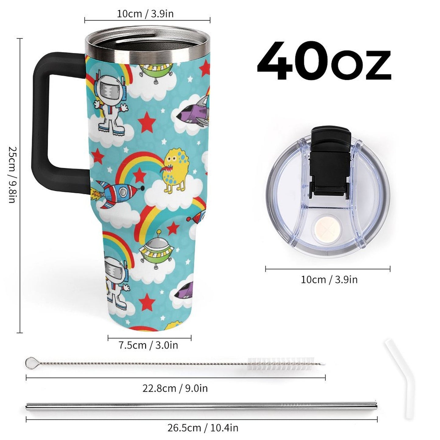 Custom 40oz Stainless Steel Car Cup | Personalized Large Travel Tumbler