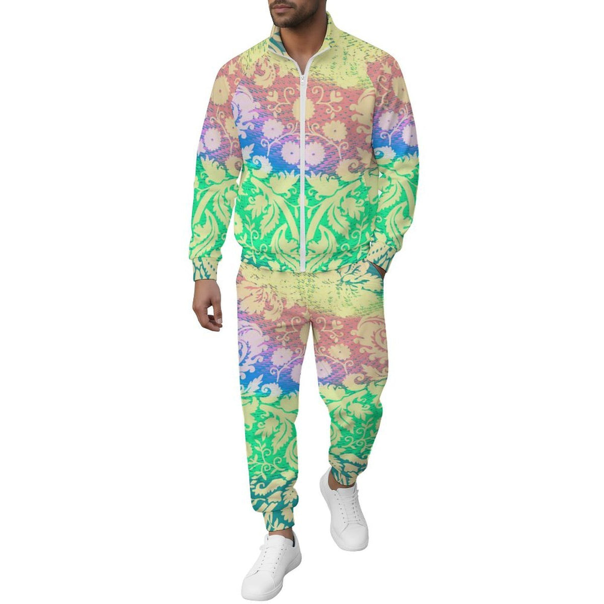 Men's Custom Zip-Up Tracksuit Set with Raglan Sleeves