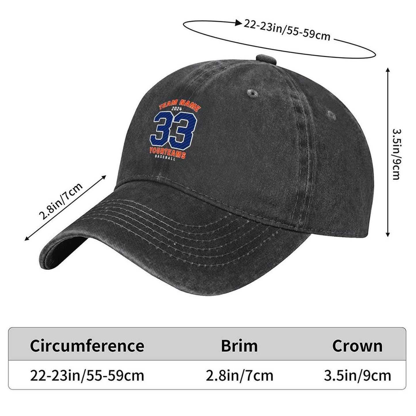 Washed Cotton Denim Cap | Adjustable UV Protection Baseball Hat | Unisex Outdoor Headwear