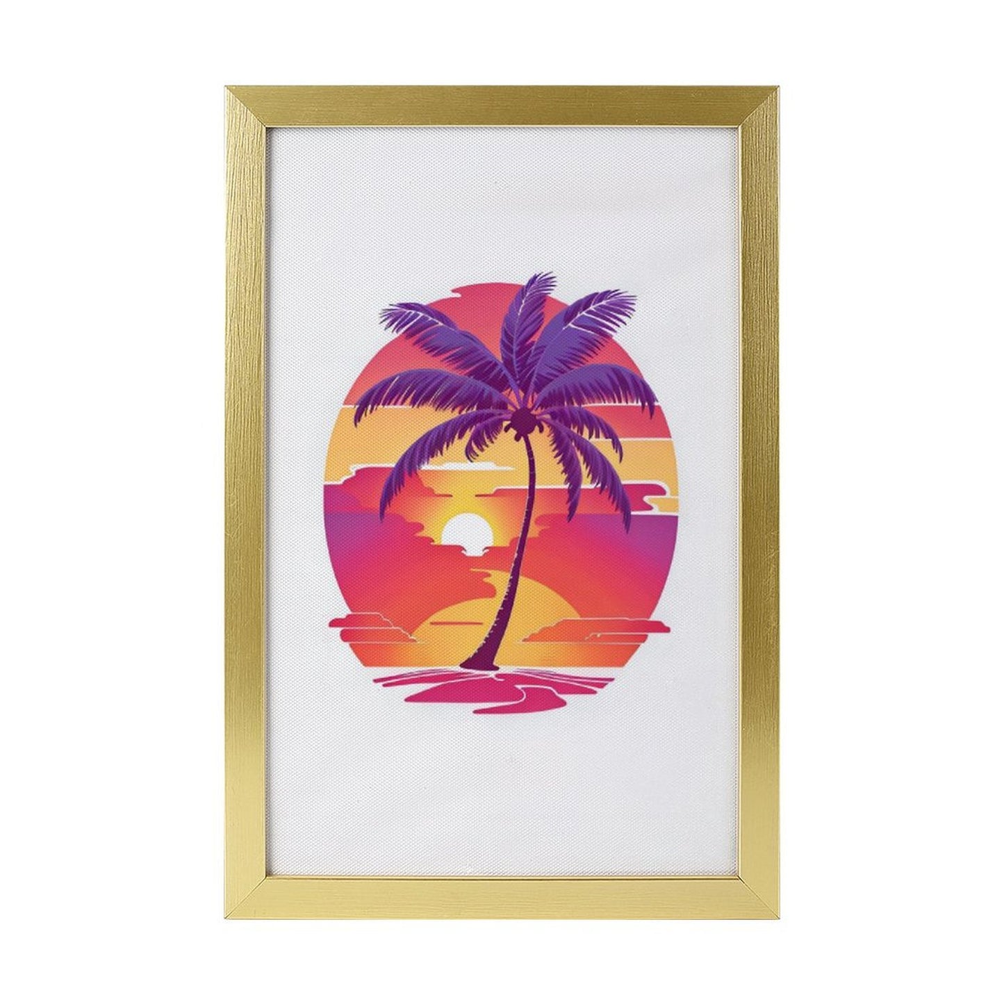 Custom Vertical Framed Canvas | Modern Black/Gold Wall Art