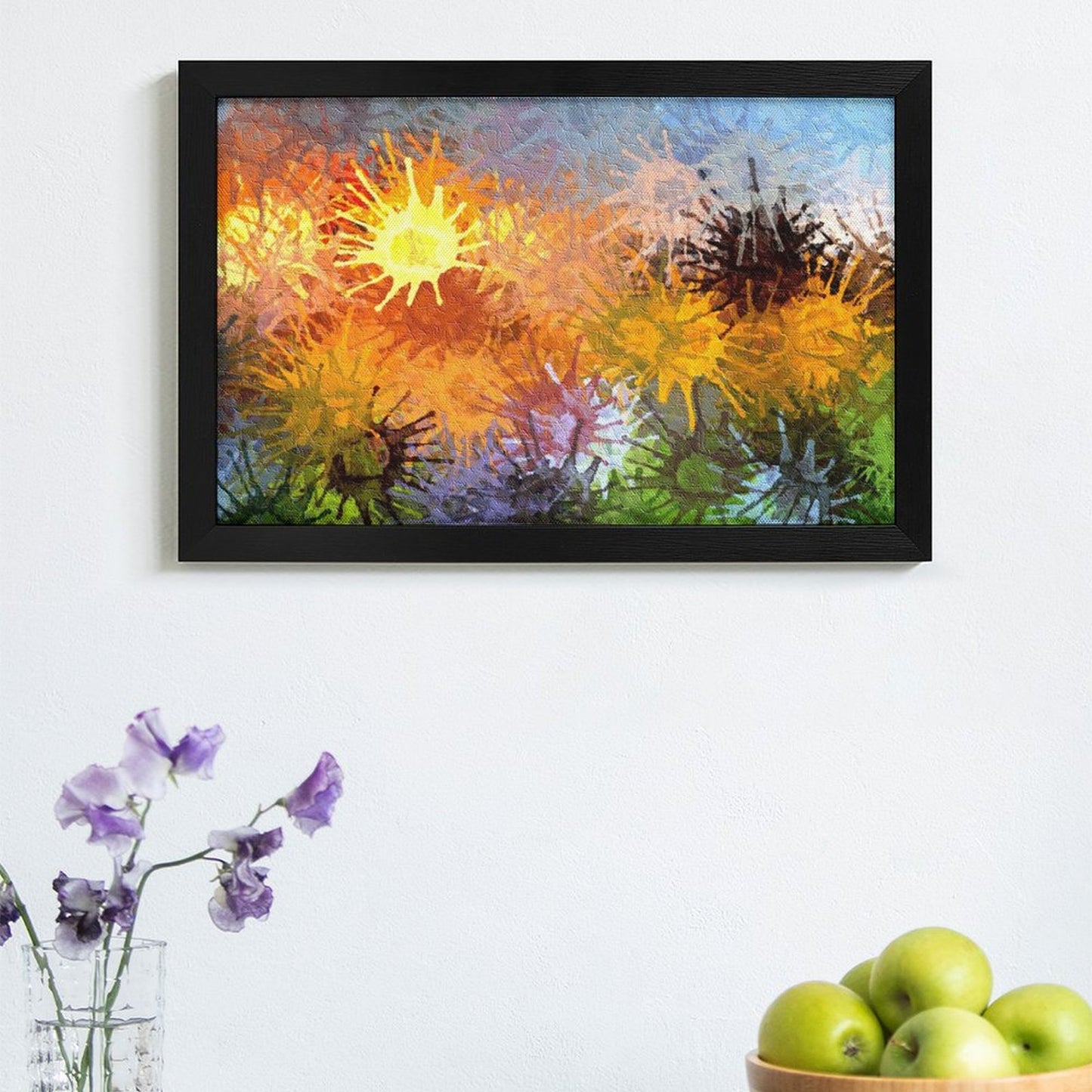 Custom Horizontal Framed Canvas | Black/Gold Frame Wall Art