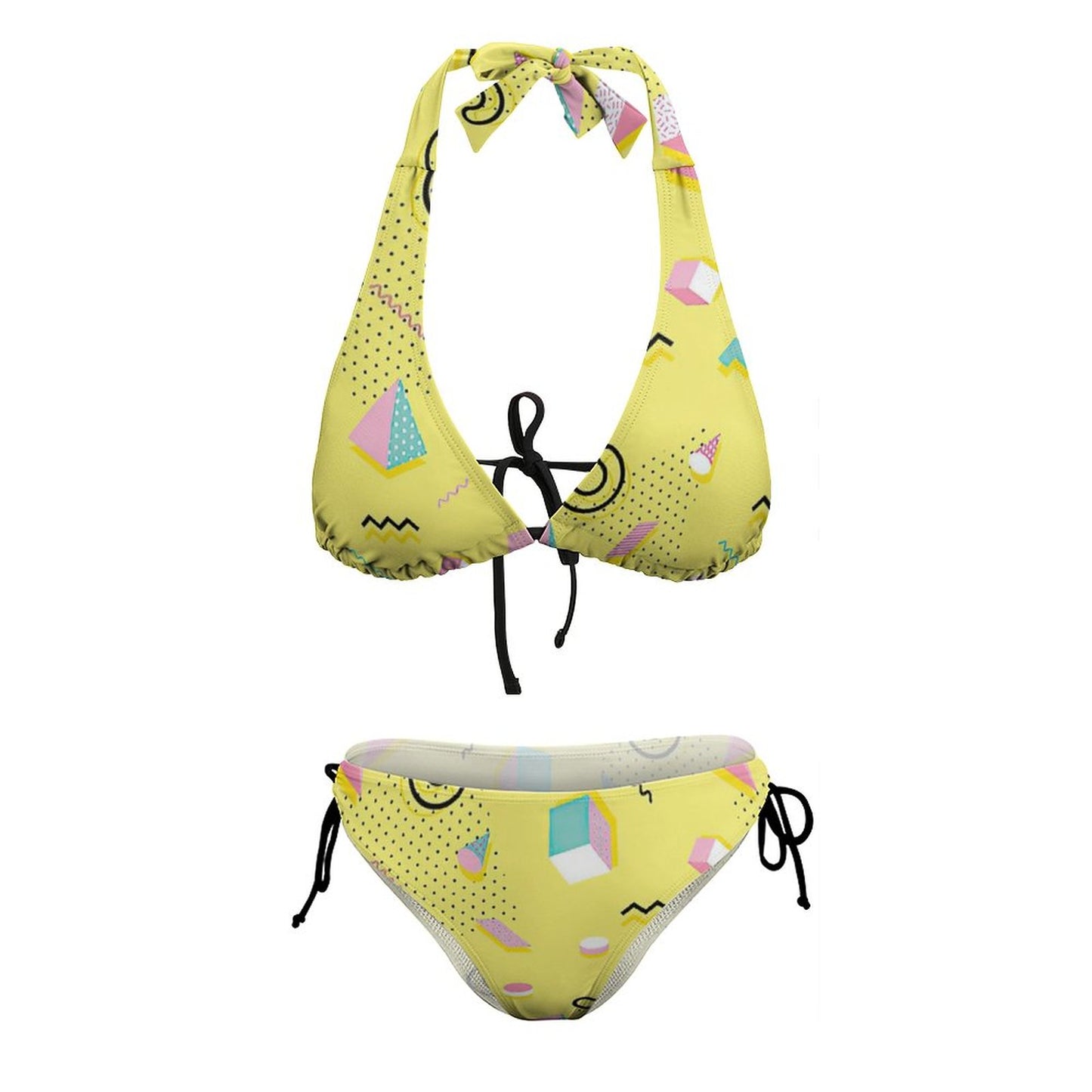 Custom Wide Strap Halter Bikini Set | High Support Triangle Top