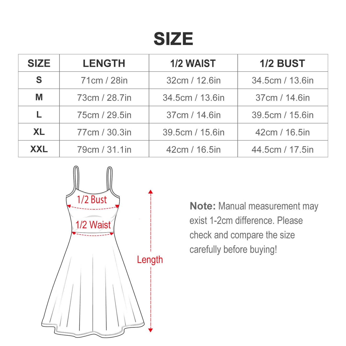Custom Adjustable Strap Cami Dress | Women's A-Line Slip Dress (Wrinkle-Free)