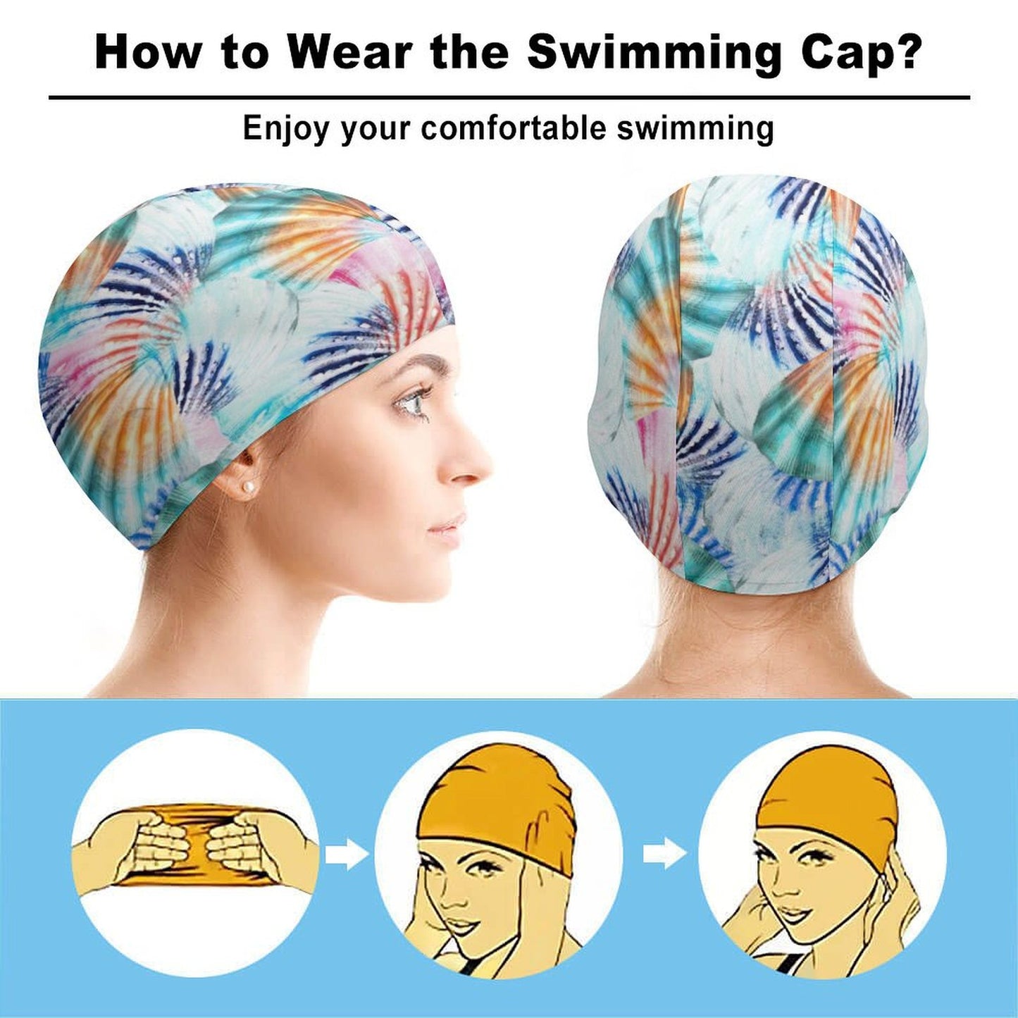 Custom Print Swim Cap | Personalized Polyester Spandex Swim Hat