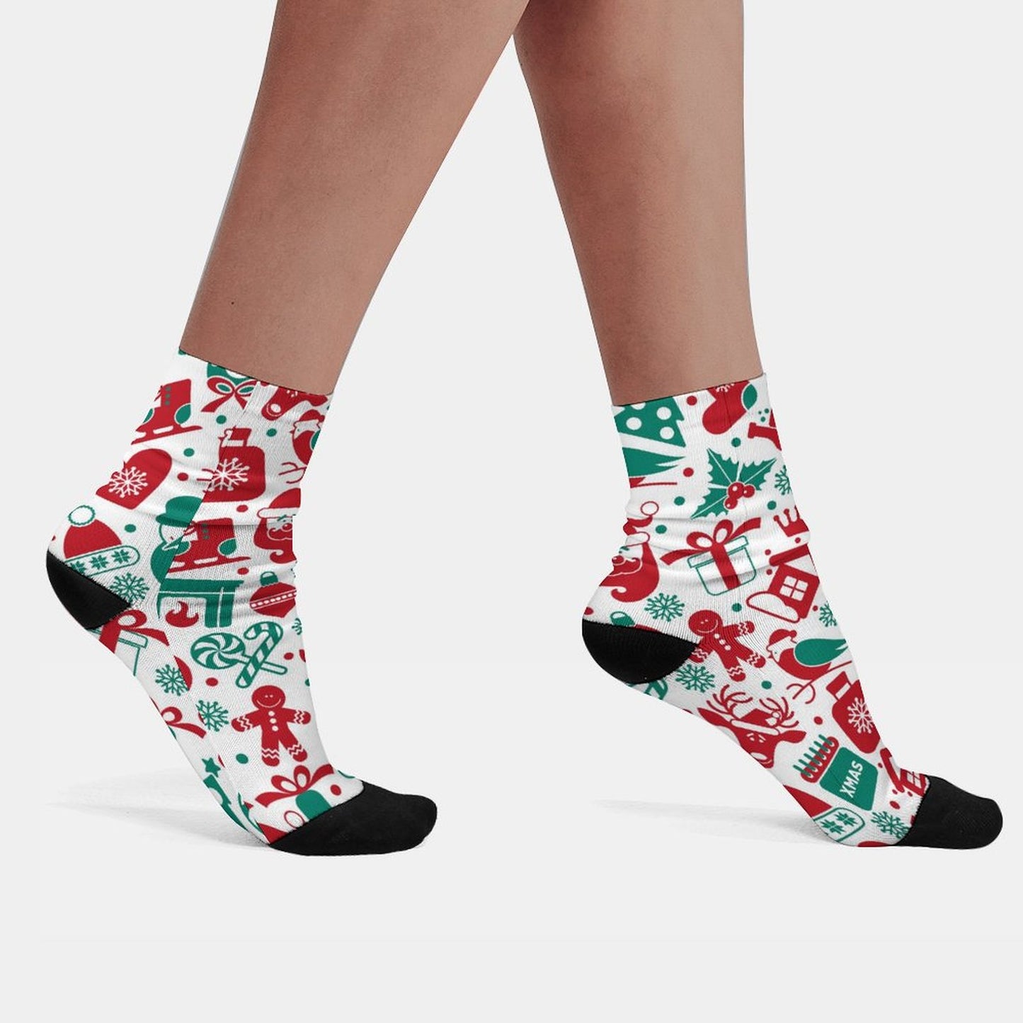 Custom Color Block Socks | Personalized w/ Black Heel & Toe