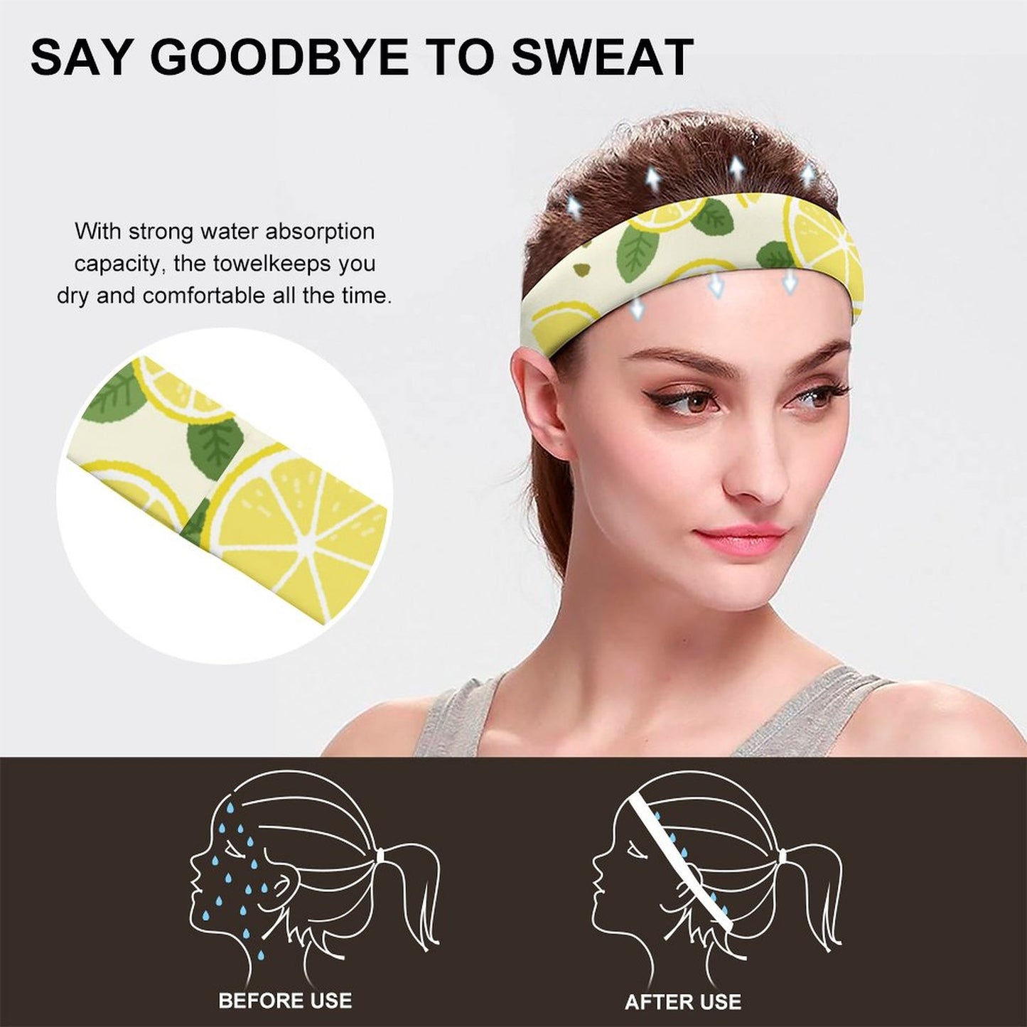 Custom Sports Headband for Running | Personalized Non-slip Sweatband