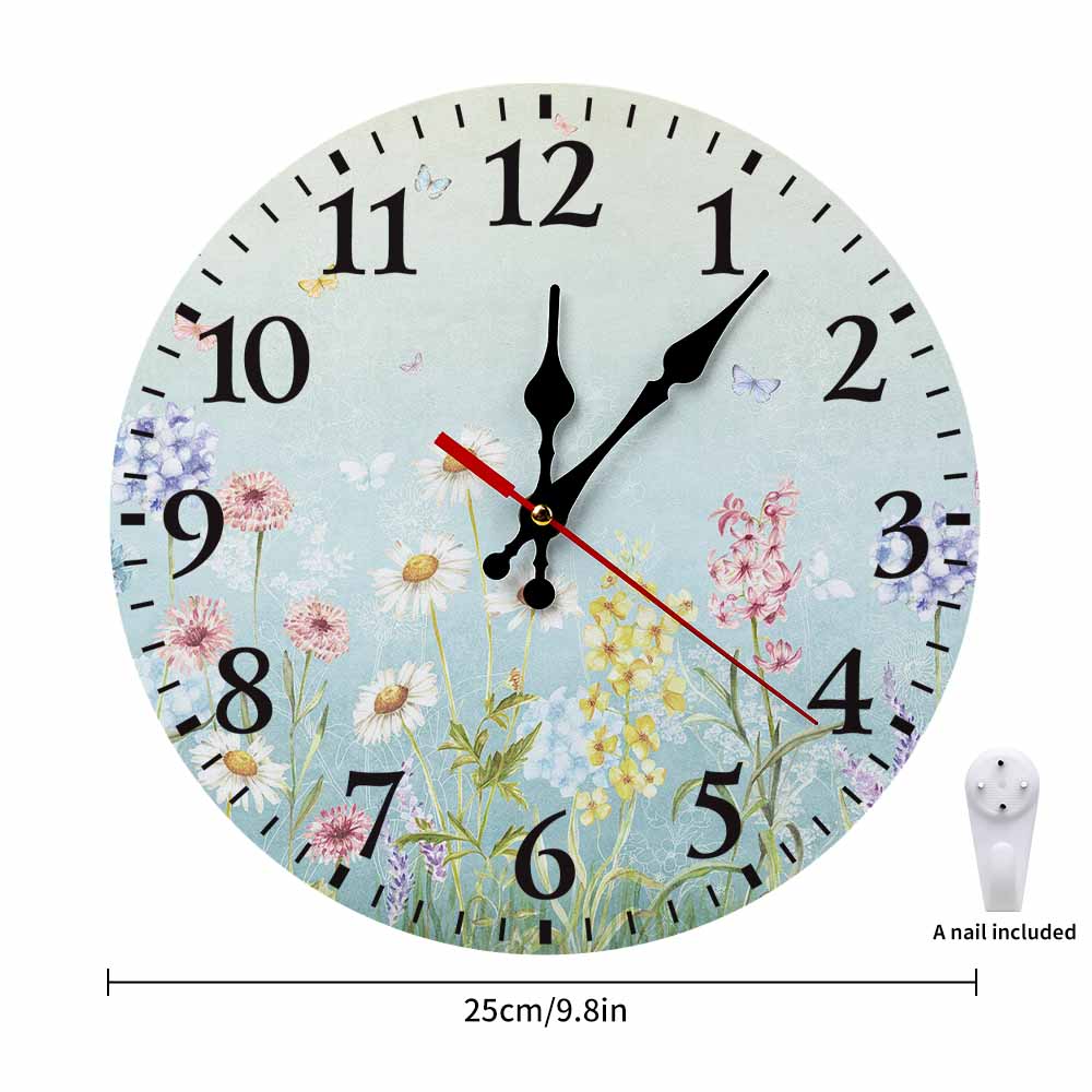 Personalized Wall Clock with Your Picture Text Logo Image Custom Clocks for Walls Customized Round Silent Clock for Office Home Kitchen Bedroom Living Room, 25*25 cm