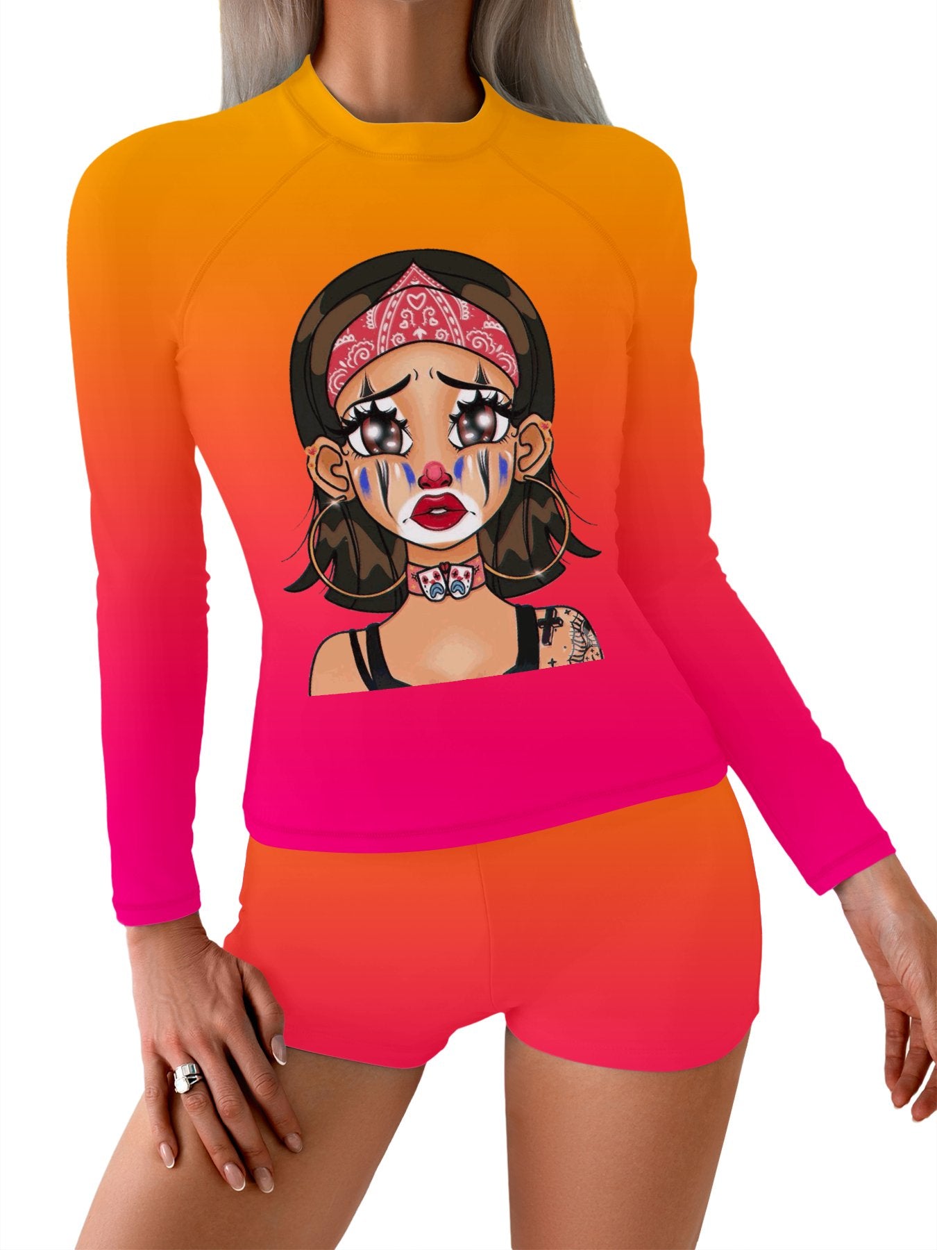 Custom Women's Rash Guard Set | Personalized Long Sleeve Swimsuit