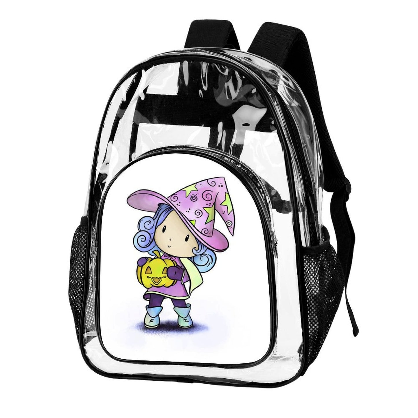 Custom Clear Backpack with UV Print | Personalized PVC See-Through Bag