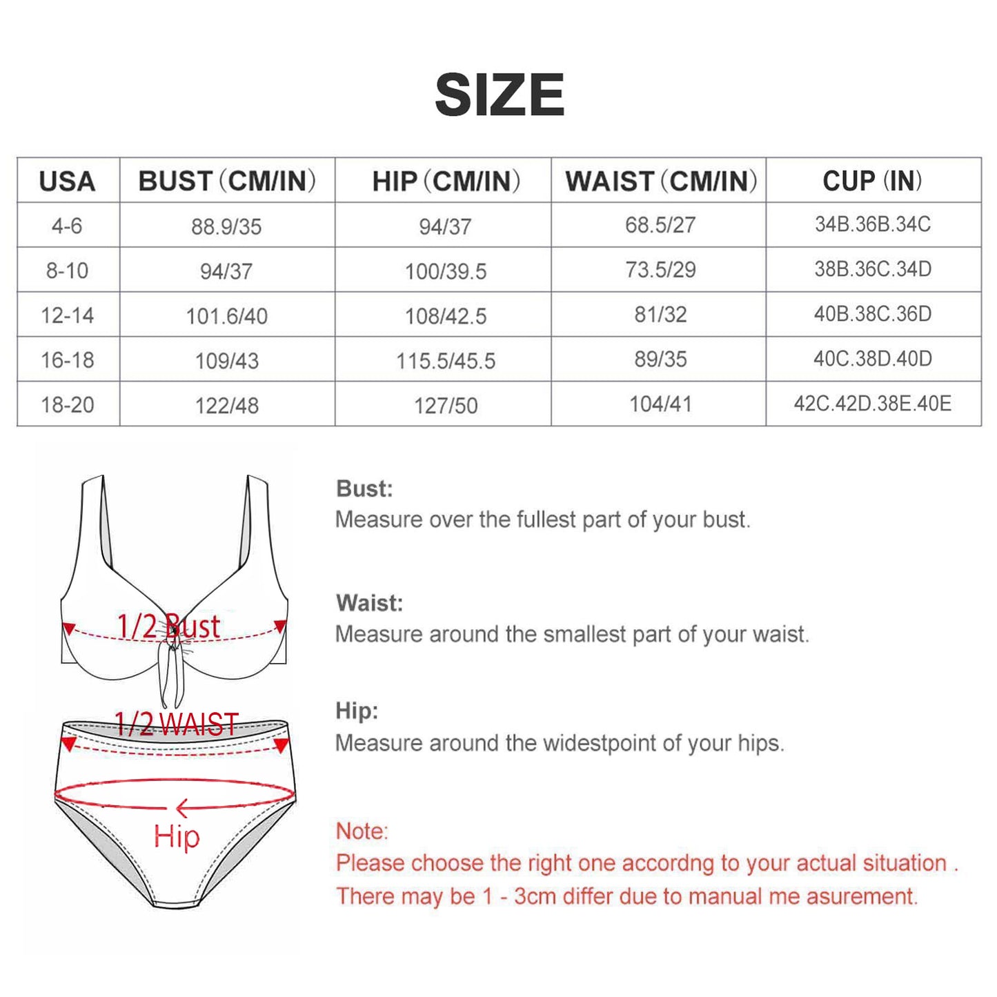 High Waisted Bikini Set Tie Front | Tummy Control Swimwear
