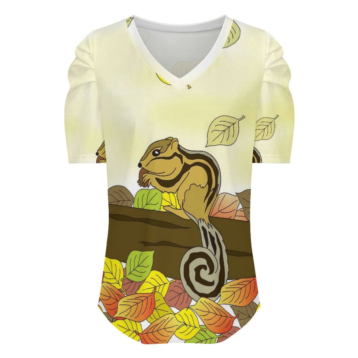 Custom Puff Sleeve Top for Women | Personalized Blouse with Photo