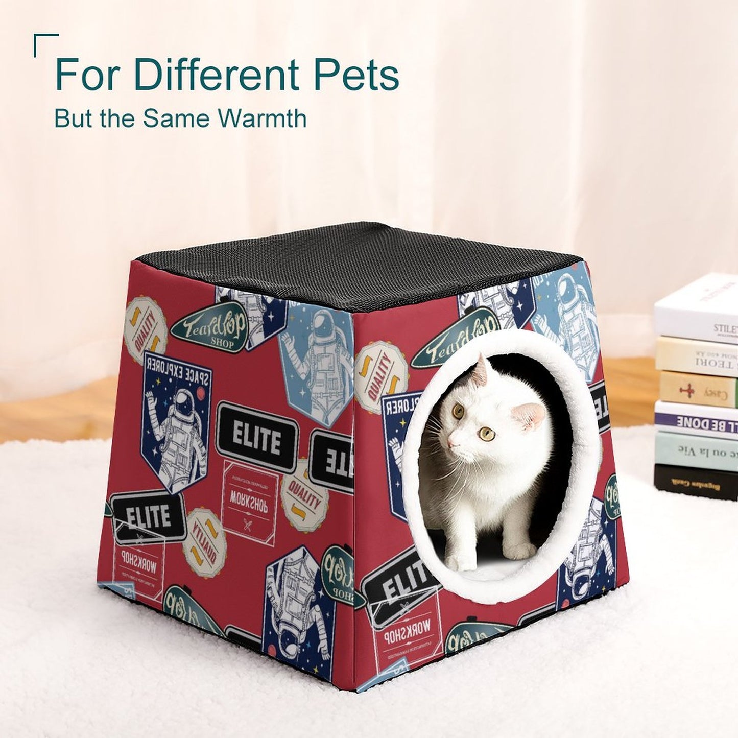 Custom Space Capsule Cat Bed | Personalized Enclosed Dog Cave