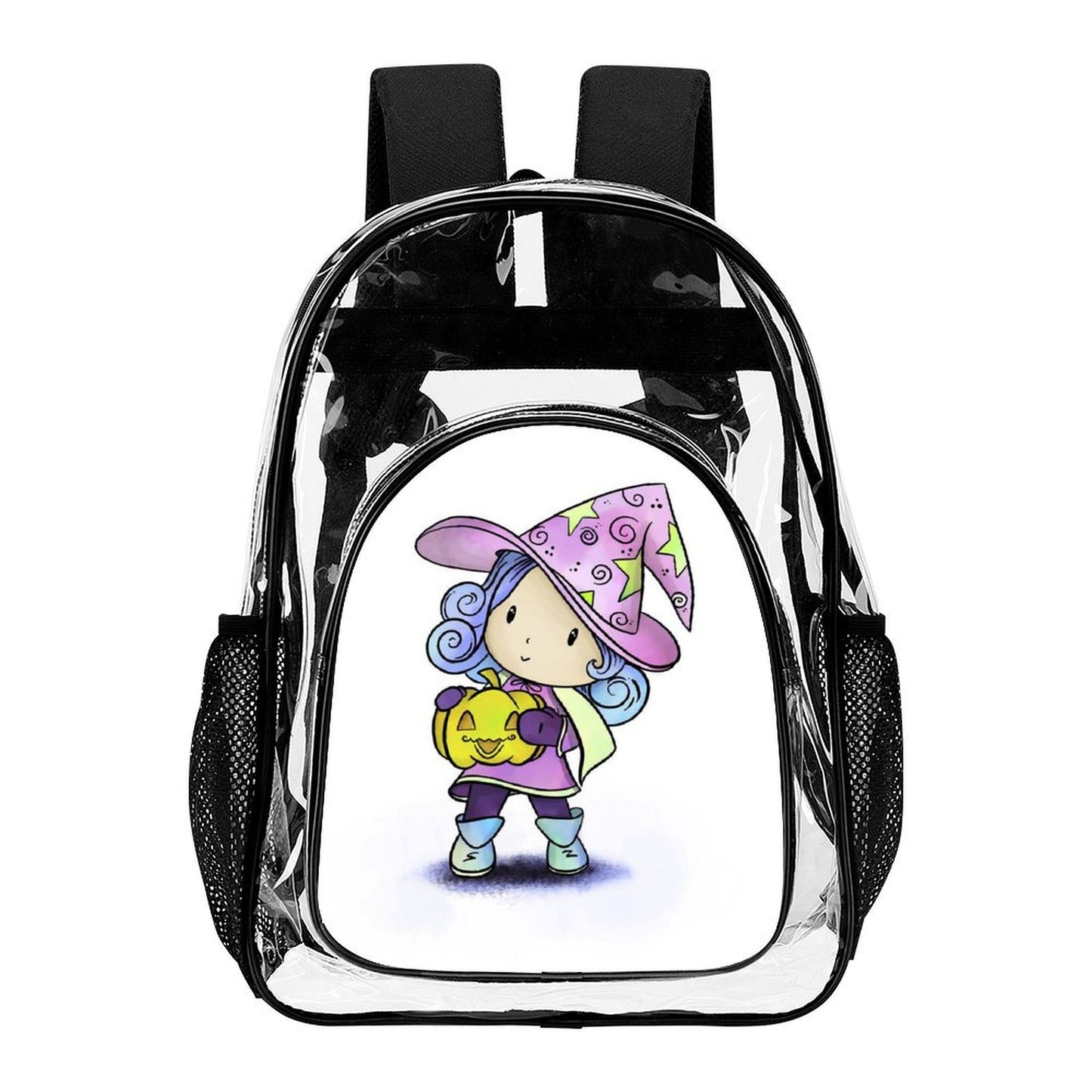 Custom Clear Backpack with UV Print | Personalized PVC See-Through Bag