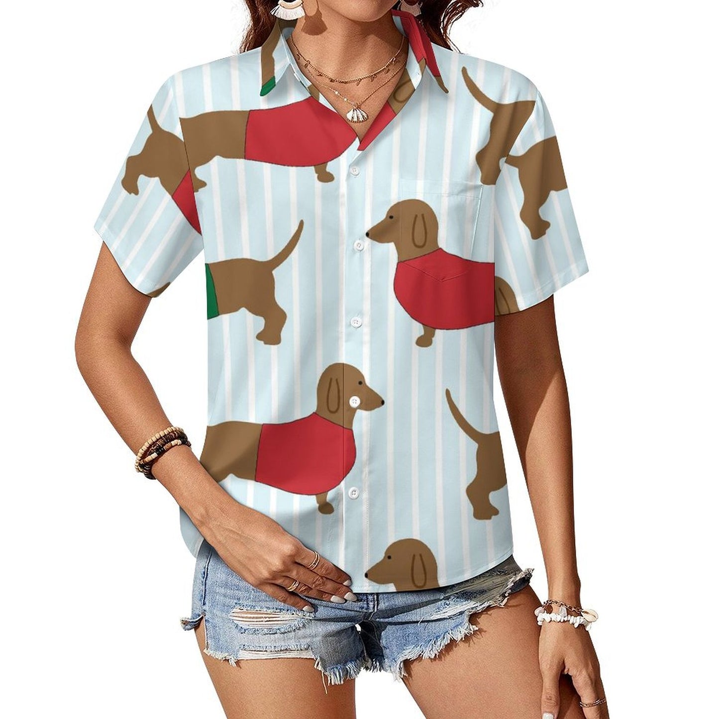 Custom Men's Stand Collar Shirt | Personalized Braided Detail Long Sleeve