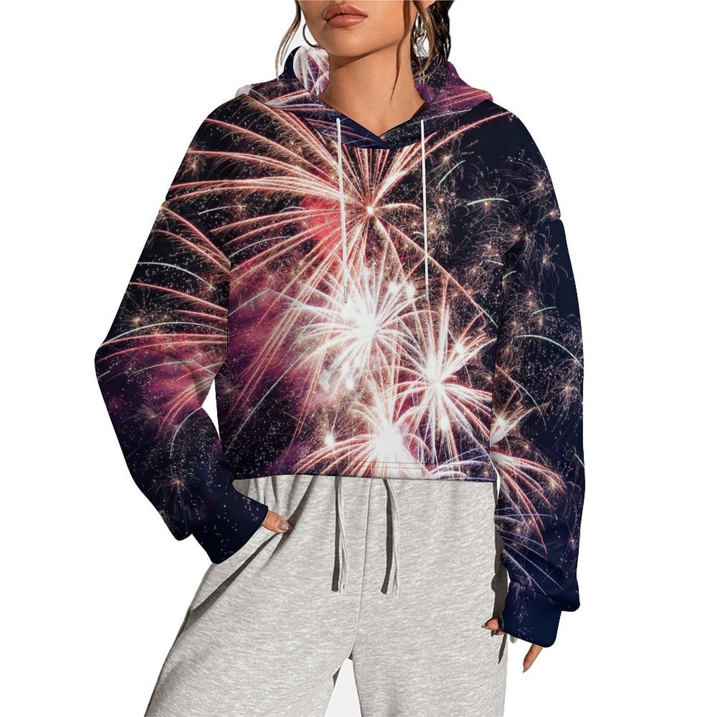 Custom Photo Cropped Hoodie | Personalized Raw Hem Sweatshirt for Women