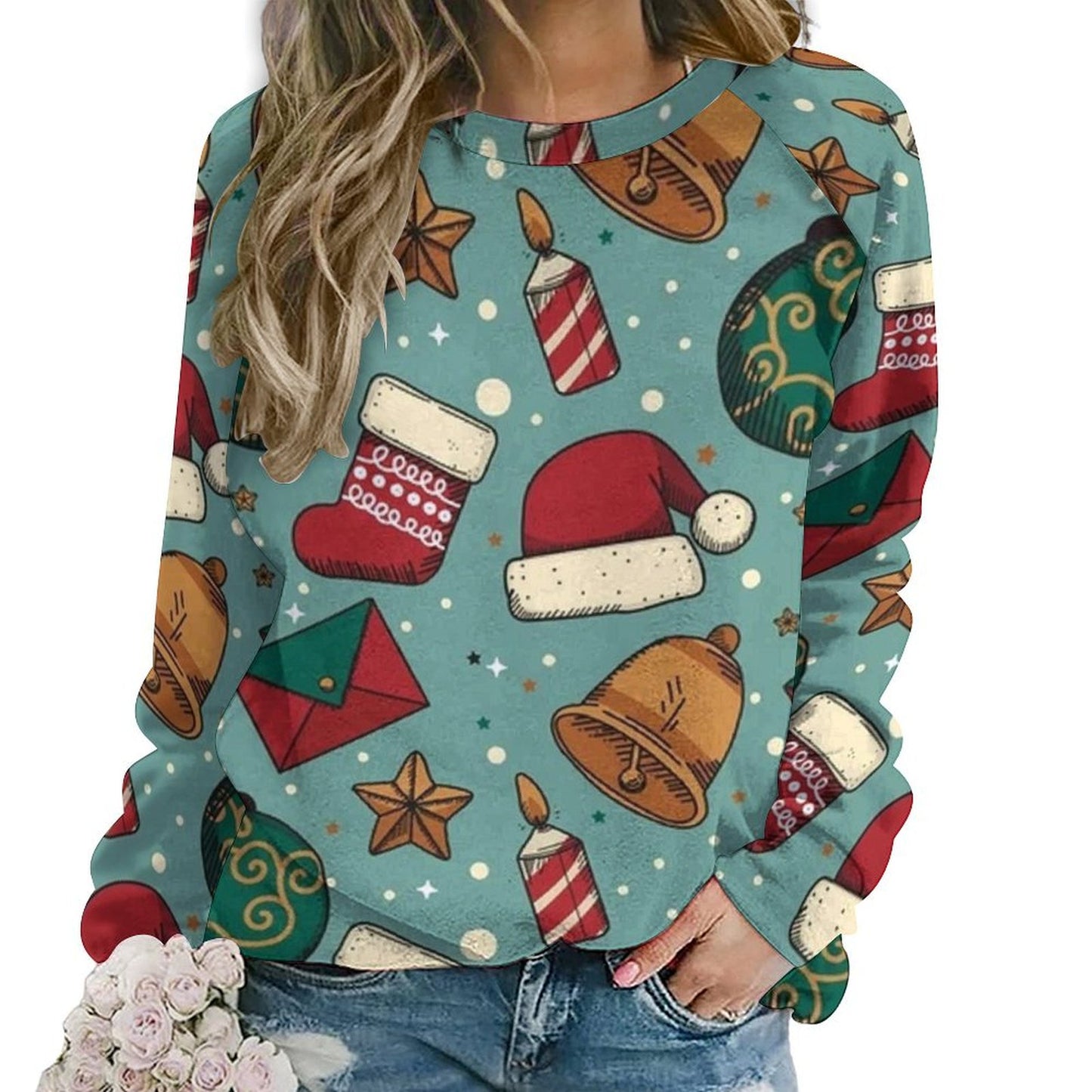 Custom Raglan Sweatshirt | Personalized Photo Crewneck Gift