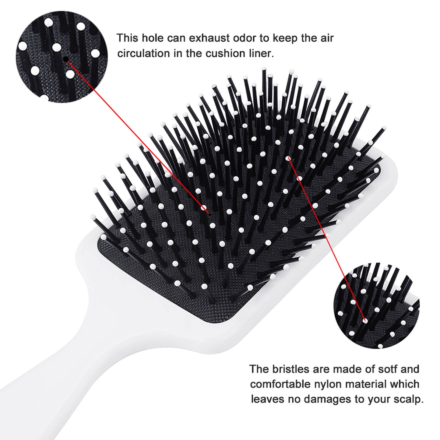 Massage Cushion Hairbrush Scalp Care Custom Print | Pneumatic Design