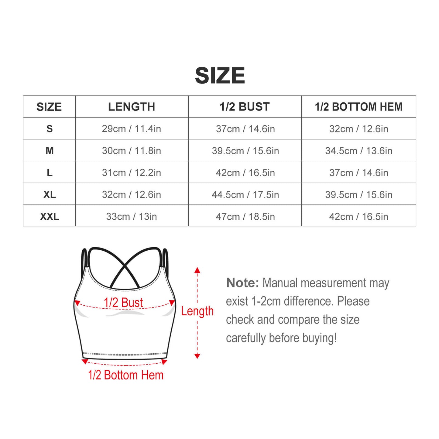 Custom Padded Longline Sports Bra | Wire-Free Crop Tank Top (S-2XL)