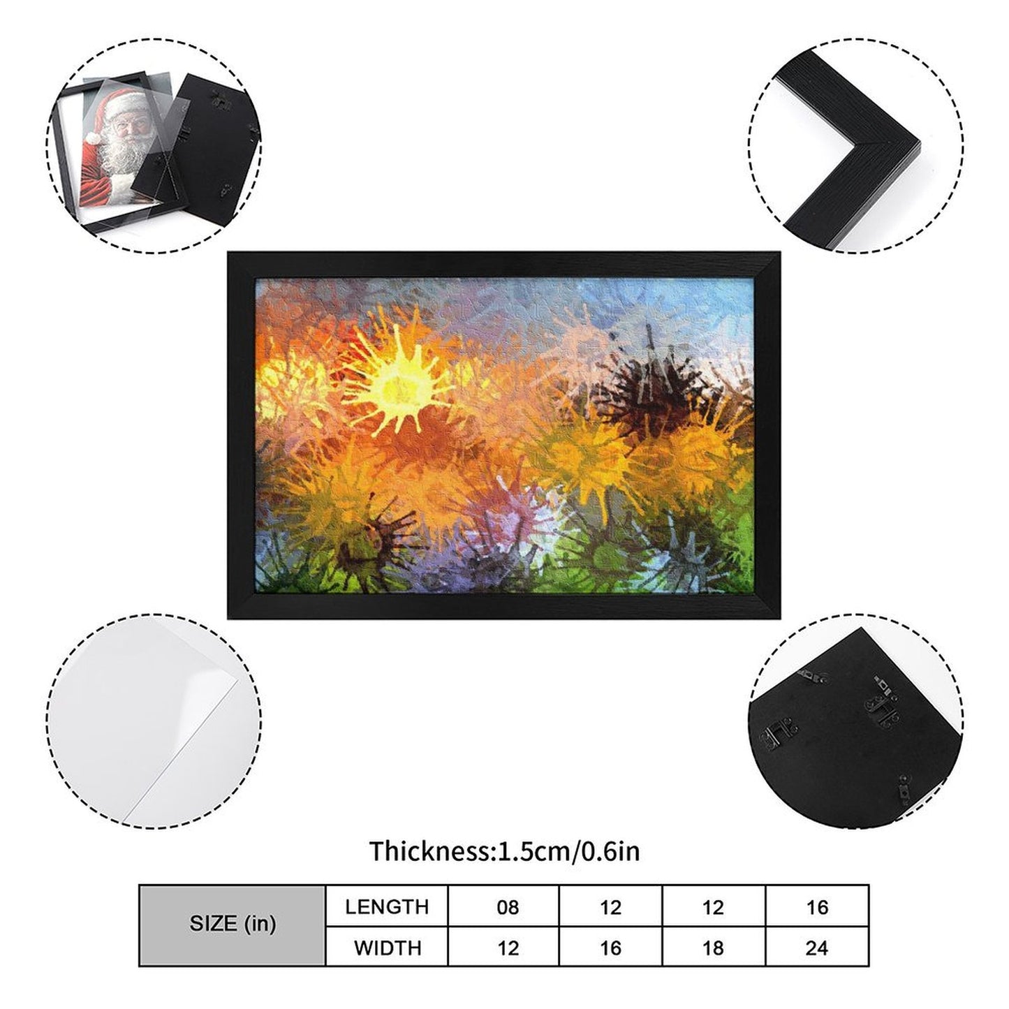 Custom Horizontal Framed Canvas | Black/Gold Frame Wall Art