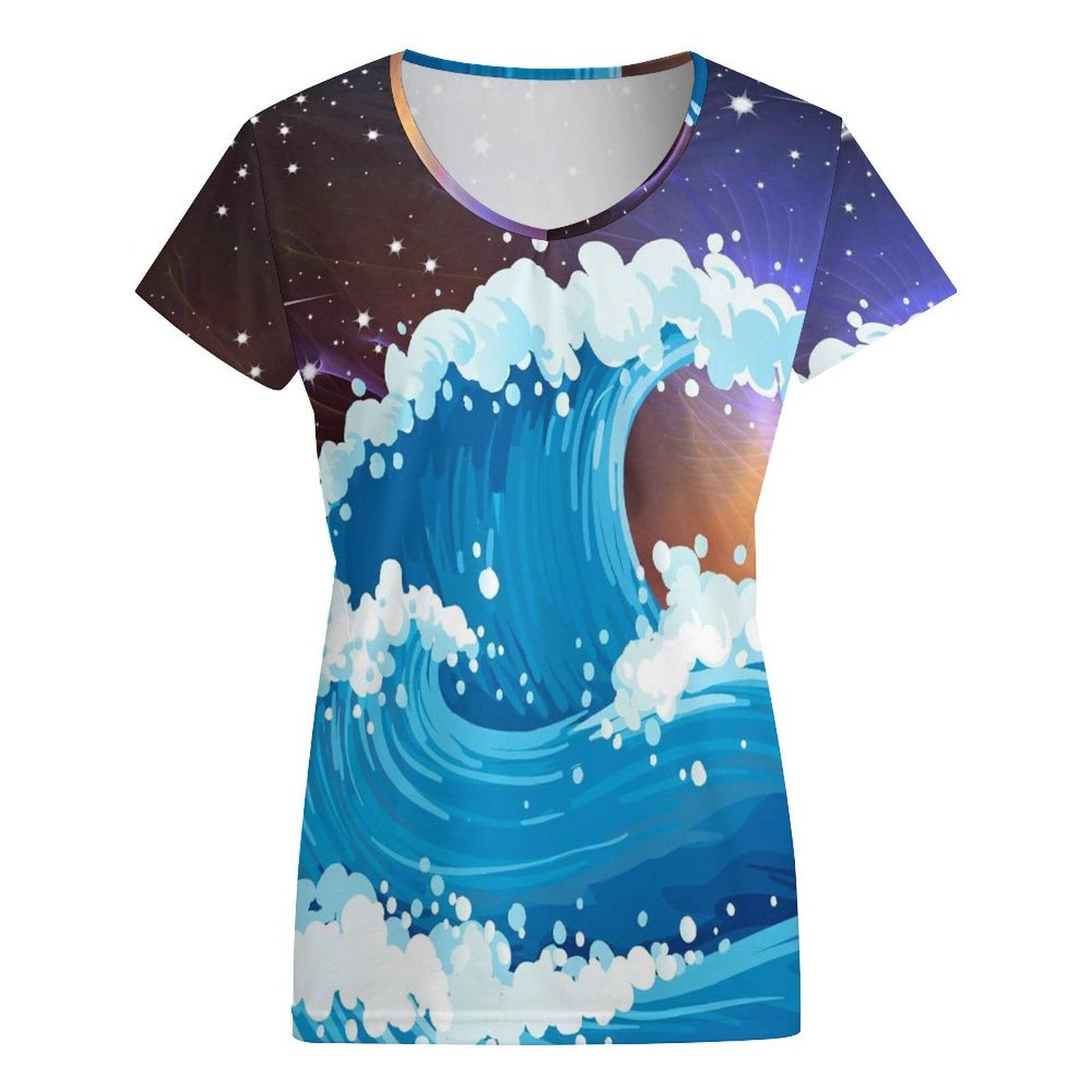 Custom Women's V-Neck T-Shirt (VT) | All-Over Print Polyester Tee
