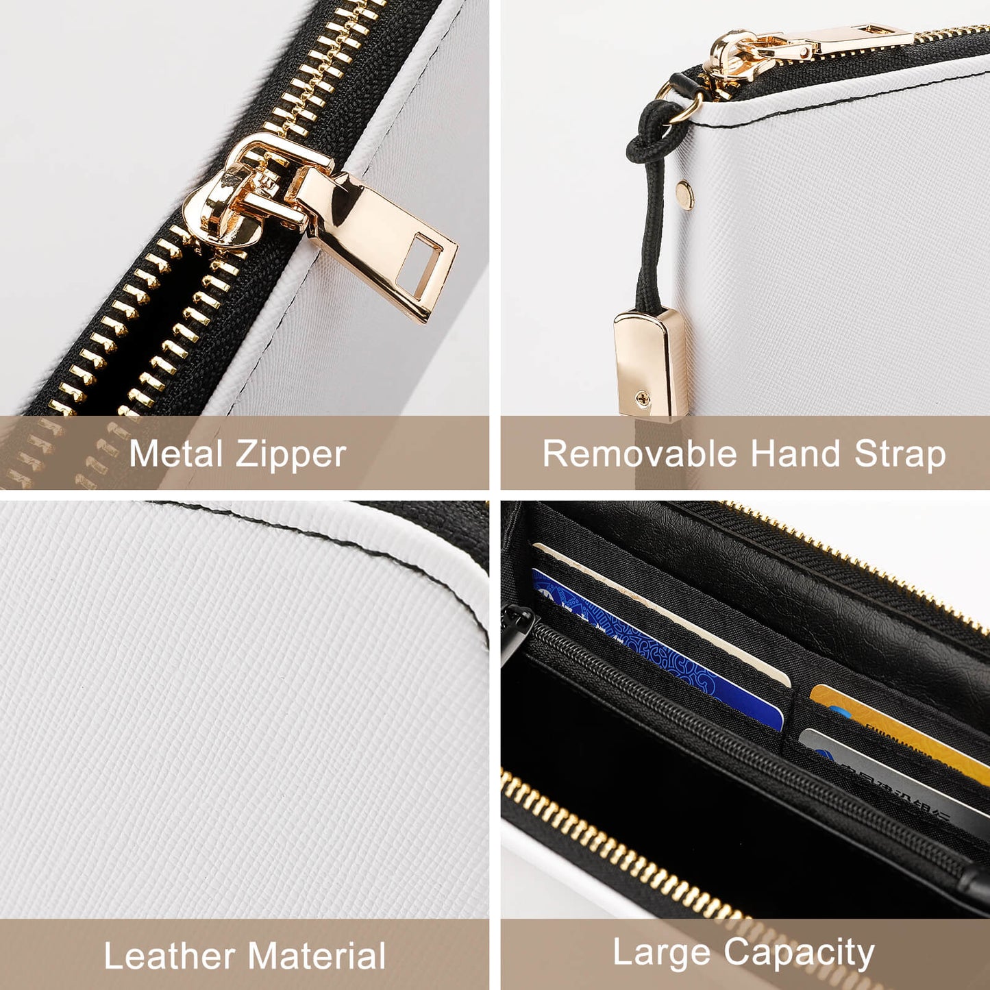 Custom Long Zipper Wallet for Women | Personalized PU Leather Clutch
