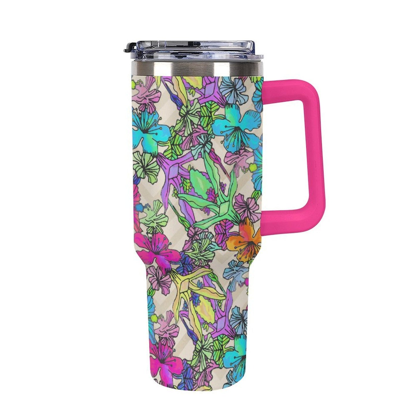Custom 40oz Stainless Steel Travel Tumbler with Straw