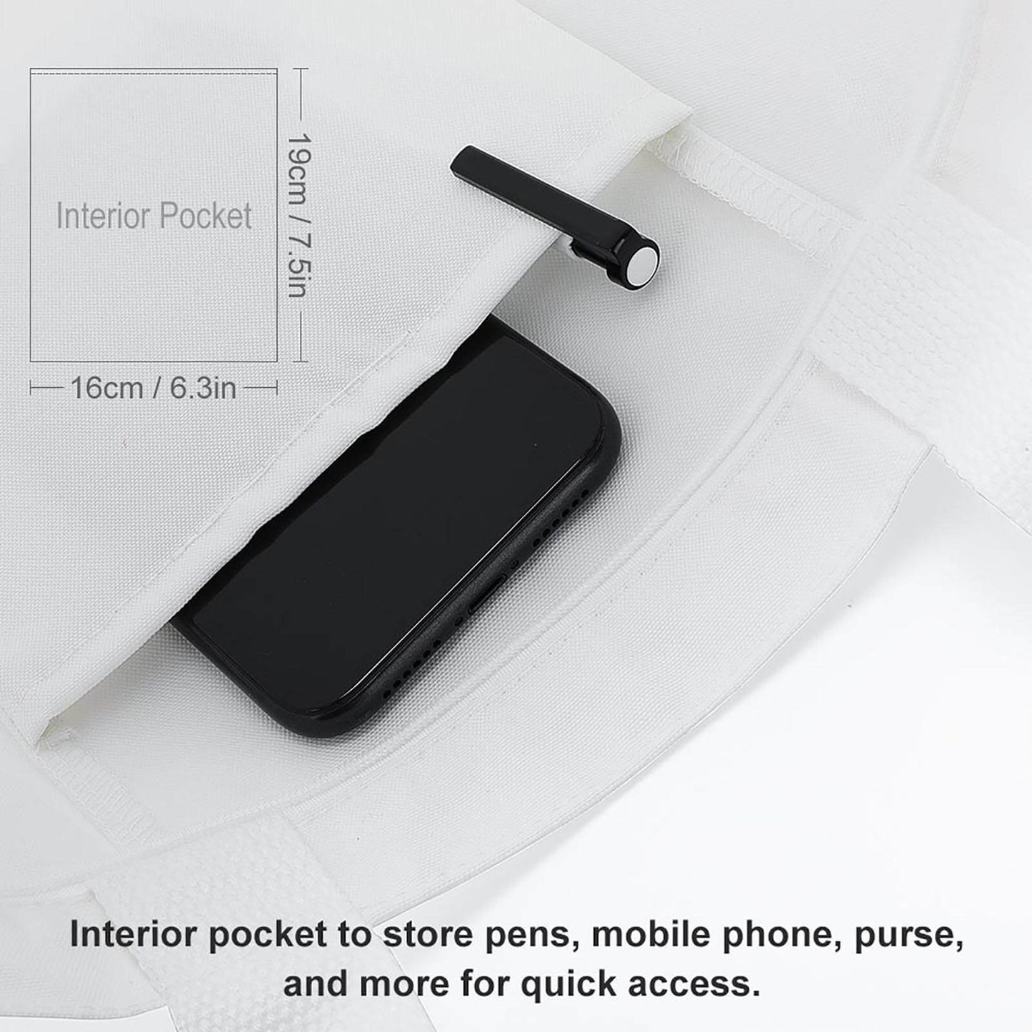 Custom Canvas Tote Bag with Zipper | Personalized Shoulder Bag