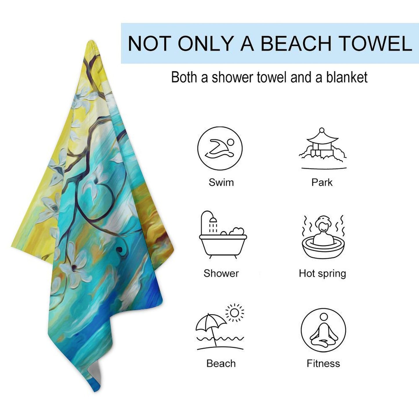 Custom Adult Beach Towel 130x80cm | Personalized Quick-Dry Fleece