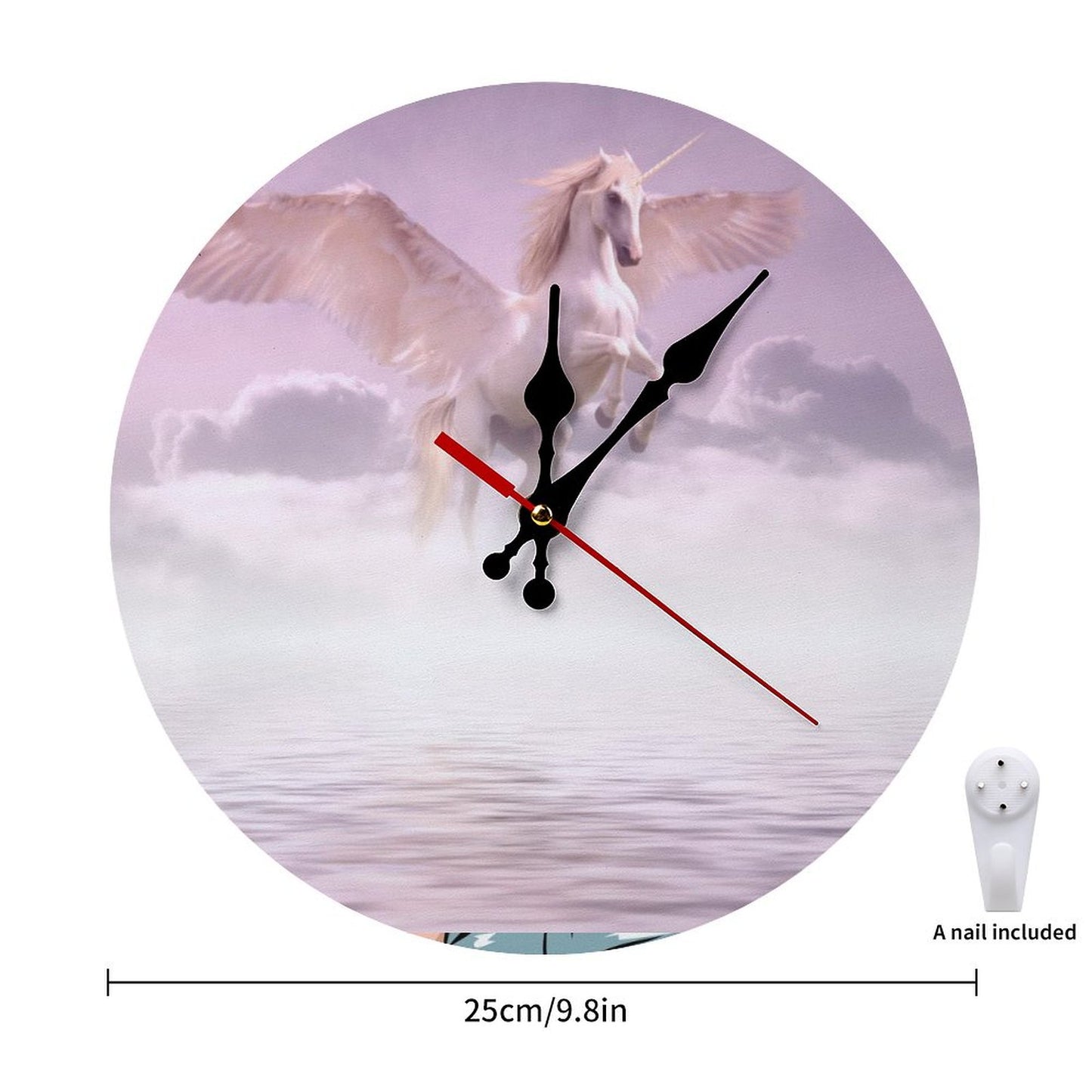 Custom Wall Clock Without Scale Personalized Clocks with Photo Text Logo Non-Ticking Clocks Silent Customize Gifts for Kitchen Bathroom Home Wedding Friend Family Lover Style 25*25cm