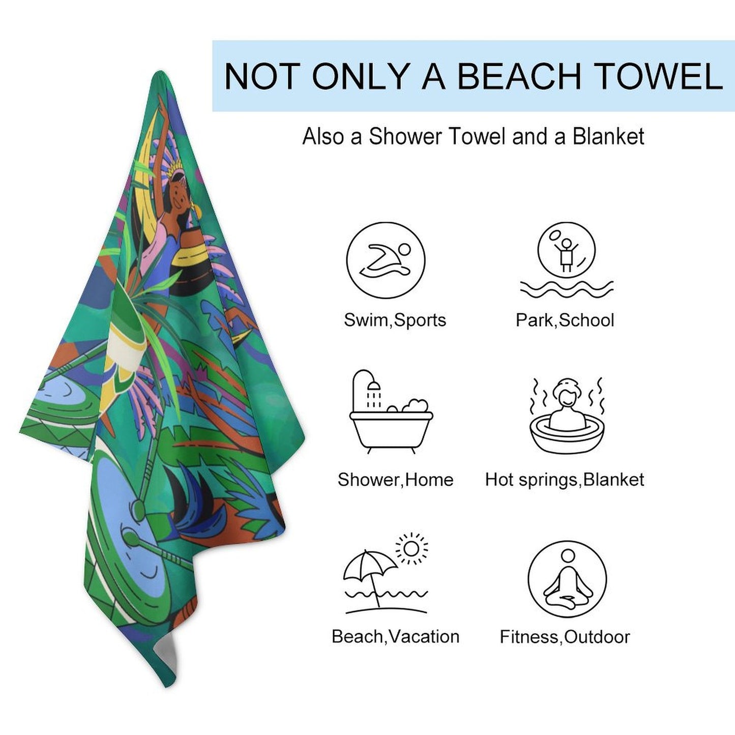 Personalized Large Beach Towel | Custom Photo Terry Cloth Bath Towel