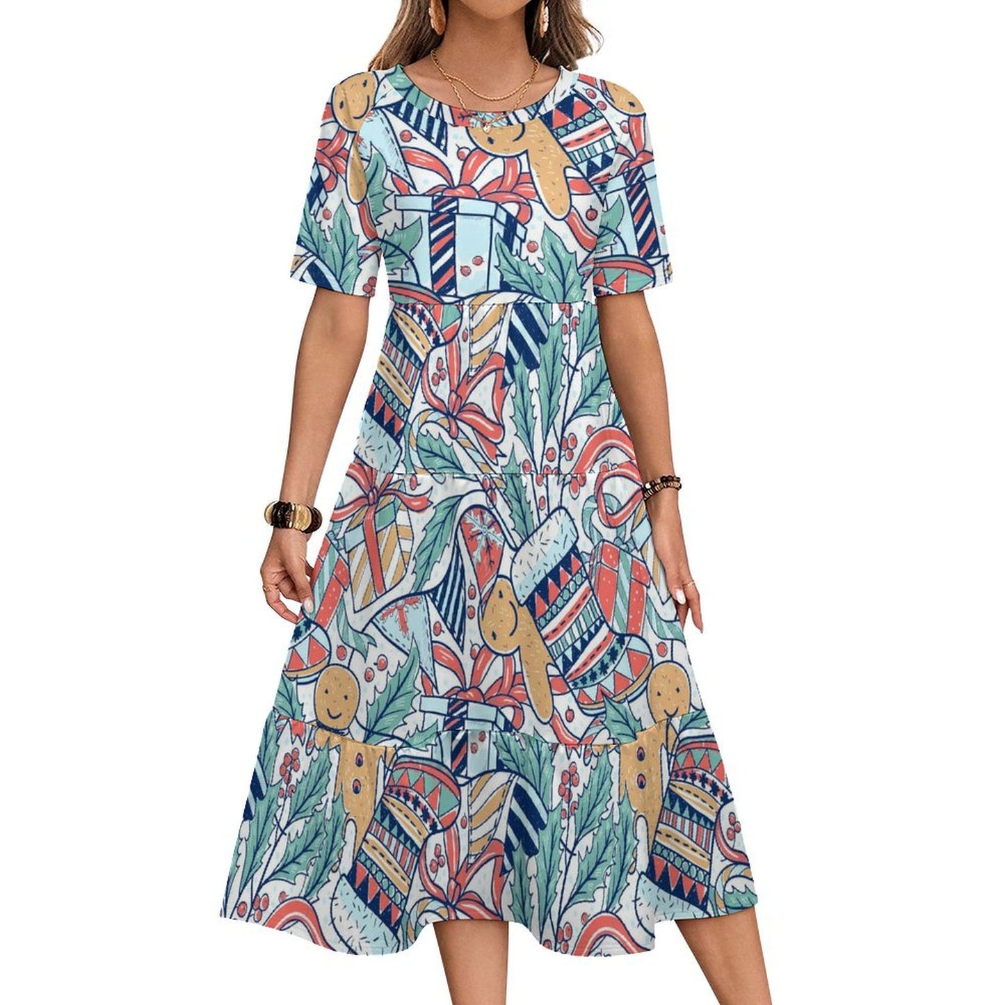 Custom Long Knit Dress | Personalized Mid-Sleeve Bodycon Dress