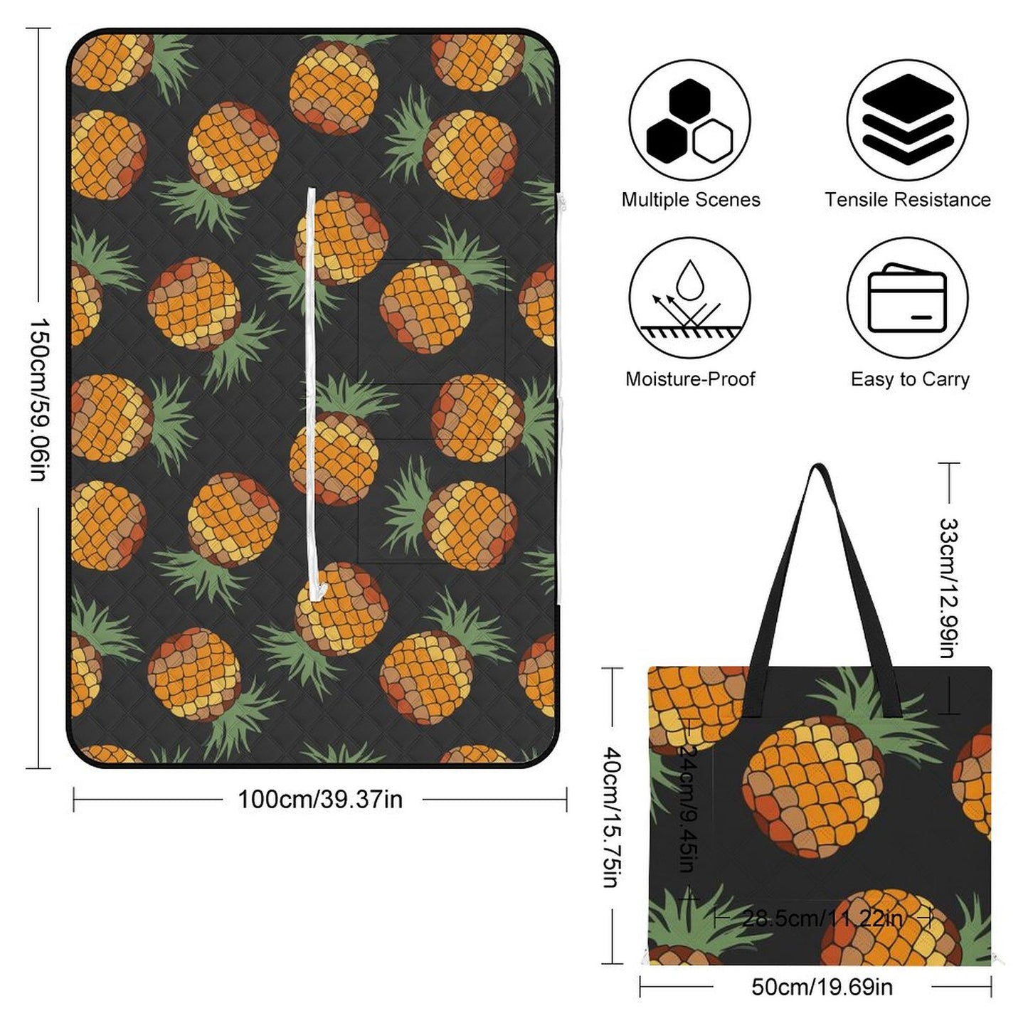 Custom Picnic Blanket Tote | Personalized, Waterproof & Foldable