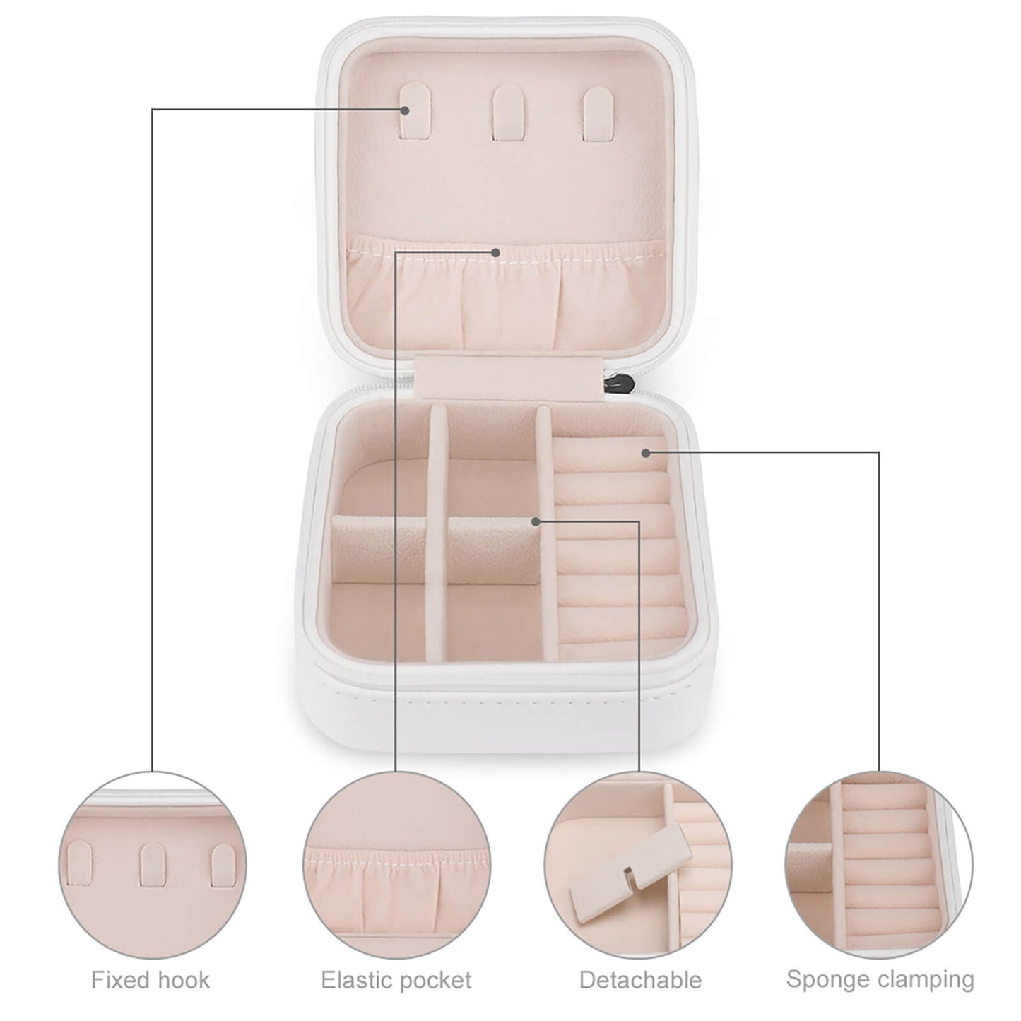 Custom Travel Jewelry Case | Personalized Small PU Leather Organizer