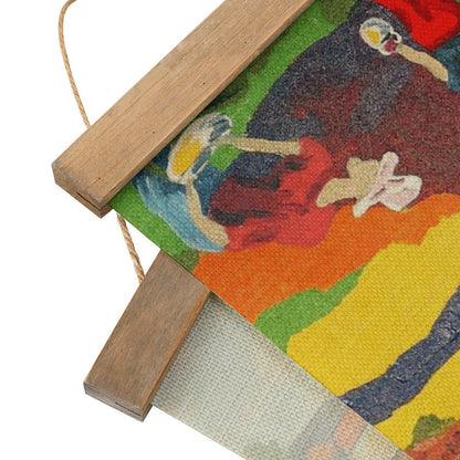 Custom Linen Hanging Poster with Wood Frame | Personalized Scroll Art